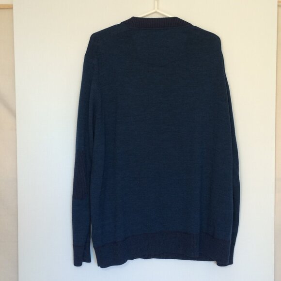 Robert Graham Mens Wool Berengar Cardigan Sweater 2XL Heather Teal Long Sleeve - Picture 2 of 6